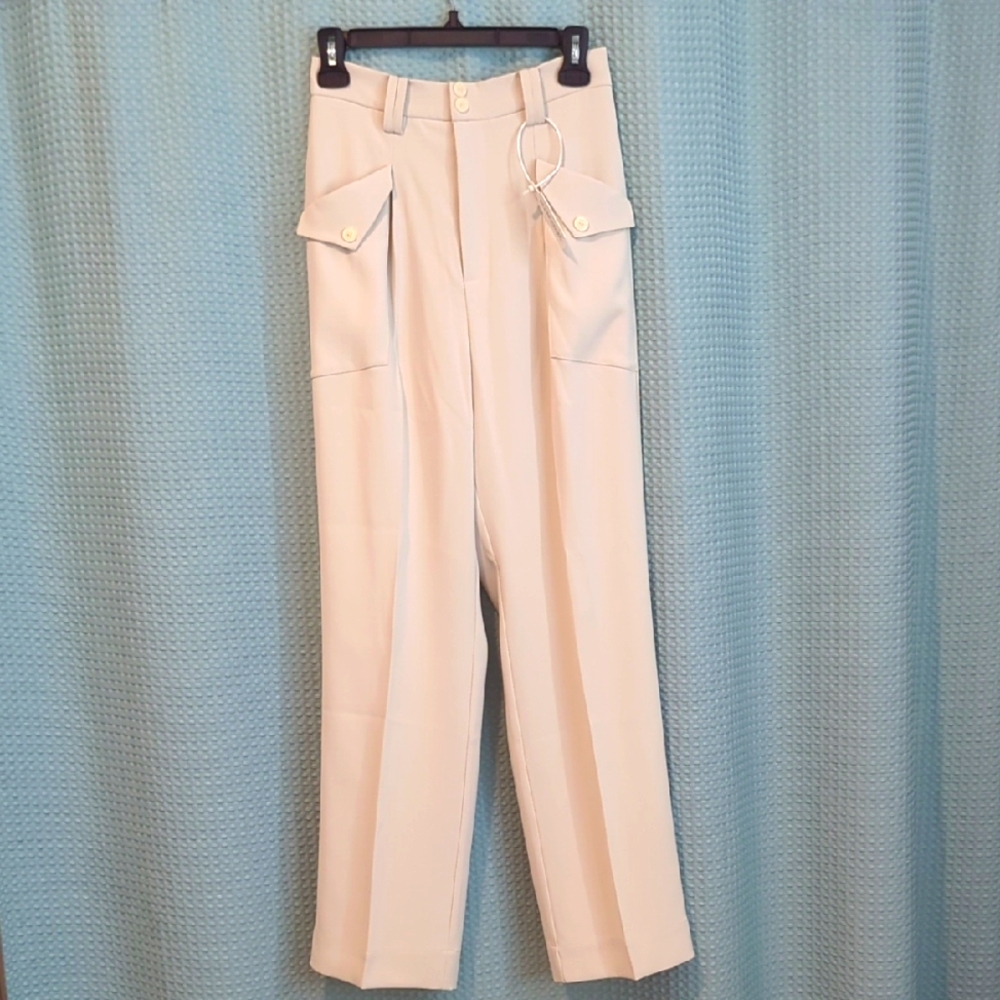 NWT Sz SP Petite Studio Elegant Leighton Ivory Women's Trousers